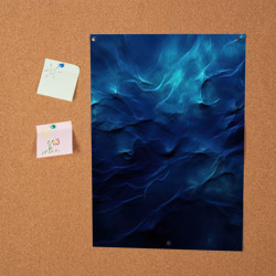 Постер с принтом Абстрактные волны глубины для любого человека, вид спереди №2. Цвет основы: белый