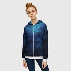 Женская толстовка 3D на молнии Абстрактные волны глубины - фото 2