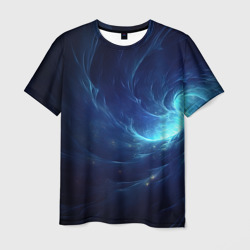 Синяя абстракция и вихрь – Мужская футболка 3D с принтом купить со скидкой в -26%