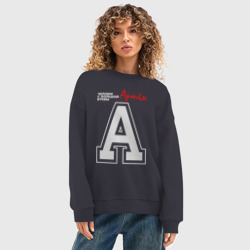 Женский свитшот oversize без начеса хлопок Артём человек с большой буквы - фото 2