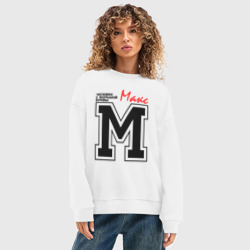 Женский свитшот oversize без начеса хлопок Макс - человек с большой буквы - фото 2