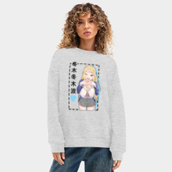 Женский свитшот oversize без начеса хлопок Девушки Хоккайдо супер очаровательны - Фуюки - фото 2