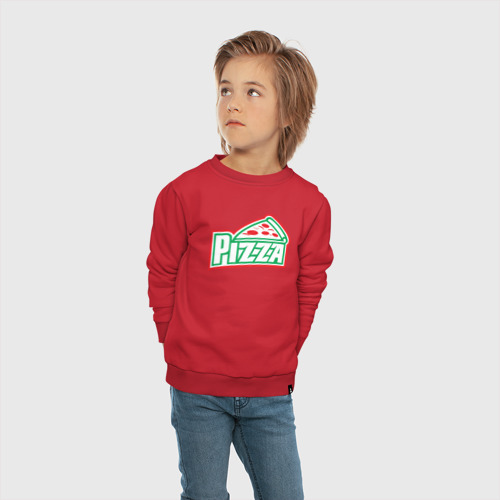 Детский свитшот хлопок с принтом Пицца из Италии, вид сбоку #3