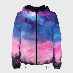 Небо сине-розовое на природе – Женская куртка 3D с принтом купить со скидкой в -10%