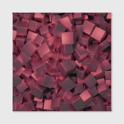 Холст с принтом Кубики металлические красные для любого человека, вид спереди №2. Цвет основы: белый