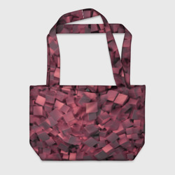 Кубики металлические красные – Пляжная сумка 3D с принтом купить