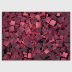 Кубики металлические красные – Поздравительная открытка с принтом купить