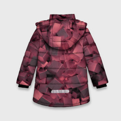 Куртка с принтом Кубики металлические красные для любого человека, вид сзади №1. Цвет основы: черный