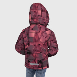 Куртка с принтом Кубики металлические красные для любого человека, вид сзади №2. Цвет основы: черный