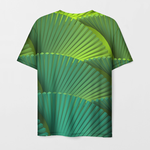 Мужская футболка 3D Объемные веерные столбики, цвет 3D печать - фото 2