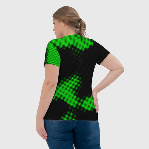 Женская футболка 3D с принтом Valencia sport halftone, вид сзади #2