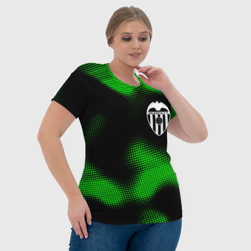 Женская футболка 3D с принтом Valencia sport halftone, фото #4