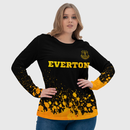 Женский лонгслив 3D Everton - gold gradient посередине, цвет 3D печать - фото 6