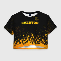 Женская футболка Crop-top 3D Everton - gold gradient посередине