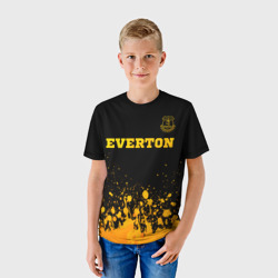 Детская футболка 3D Everton - gold gradient посередине - фото 2