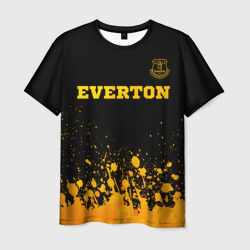 Мужская футболка 3D Everton - gold gradient посередине