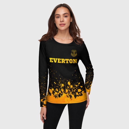 Женский лонгслив 3D Everton - gold gradient посередине, цвет 3D печать - фото 3