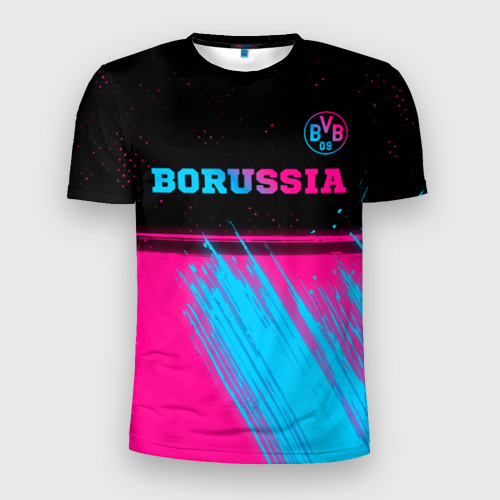 Мужская футболка 3D Slim Borussia - neon gradient посередине, цвет 3D печать