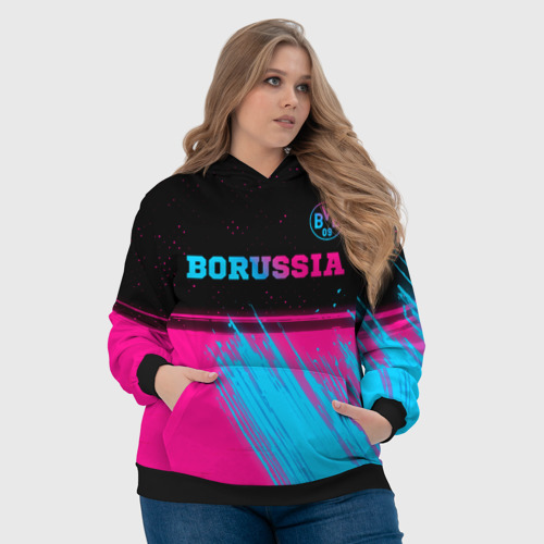 Женская толстовка 3D Borussia - neon gradient посередине, цвет 3D печать - фото 6