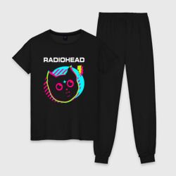 Женская пижама хлопок Radiohead rock star cat