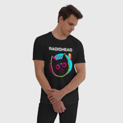 Мужская пижама хлопок Radiohead rock star cat - фото 2