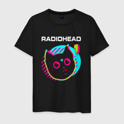 Мужская футболка хлопок Radiohead rock star cat