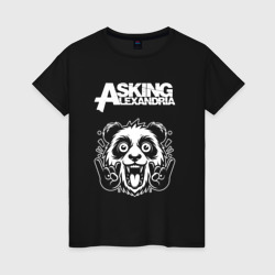 Женская футболка хлопок Asking Alexandria rock panda