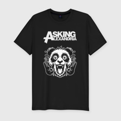 Мужская футболка хлопок Slim Asking Alexandria rock panda