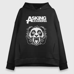 Женское худи Oversize хлопок Asking Alexandria rock panda