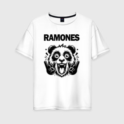 Женская футболка хлопок Oversize Ramones - rock panda
