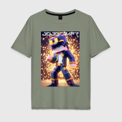Jojo and Minecraft - collaboration ai art – Мужская футболка хлопок Oversize с принтом купить со скидкой в -16%
