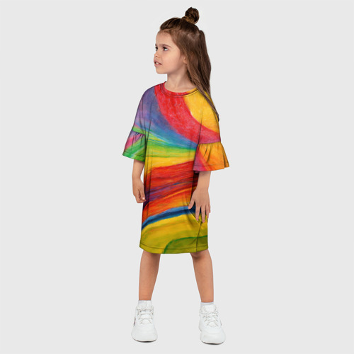 Детское платье 3D с принтом Рисунок масляной пастелью, фото на моделе #1