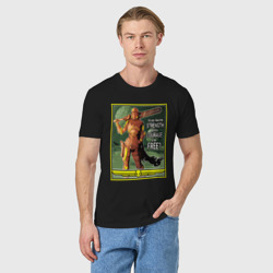 Мужская футболка хлопок Девушка - Helldivers 2 - фото 2