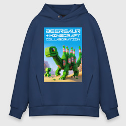 Мужское худи Oversize хлопок Beersaur and Minecraft - collaboration ai art