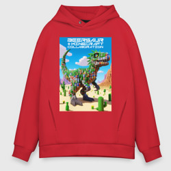 Мужское худи Oversize хлопок Minecraft and beersaur - ai art collaboration