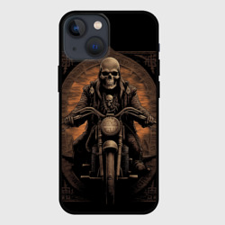 Старый скелет   едет на старом мотоцикле – Чехол для iPhone 13 mini с принтом купить