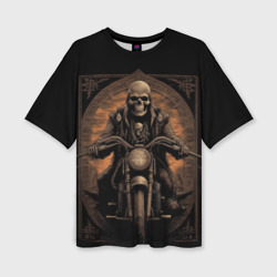 Старый скелет   едет на старом мотоцикле – Женская футболка oversize 3D с принтом купить со скидкой в -50%