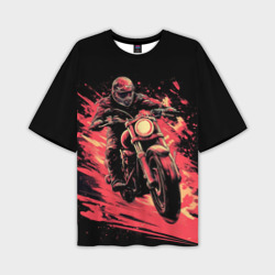 Мотокросс красные    брызги – Мужская футболка oversize 3D с принтом купить со скидкой в -50%