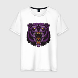 Мужская футболка хлопок Фиолетовый медведь