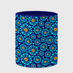 Кружка с полной запечаткой Летние цветы на синем - паттерн - фото 2