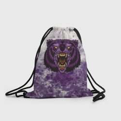 Рюкзак-мешок 3D Фиолетовый медведь  голова