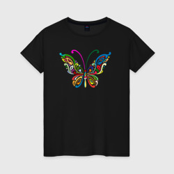 Butterfly colors – Женская футболка хлопок с принтом купить со скидкой в -20%