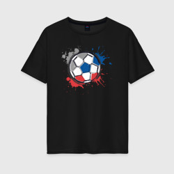 Женская футболка хлопок Oversize Russia football