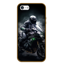 Мотоциклист и дым – Чехол для iPhone 5/5S матовый с принтом купить
