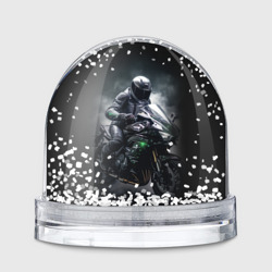 Мотоциклист и дым – Игрушка Снежный шар с принтом купить со скидкой в -20%