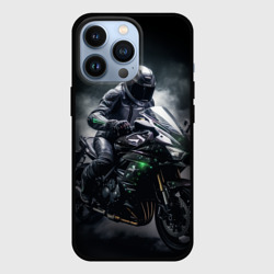 Мотоциклист и дым – Чехол для iPhone 13 Pro с принтом купить