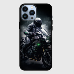 Мотоциклист и дым – Чехол для iPhone 13 Pro Max с принтом купить
