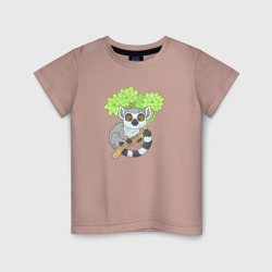 Детская футболка хлопок Милый лемур на ветке