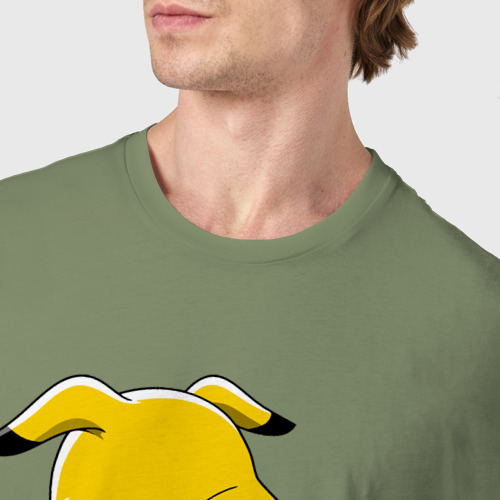 Мужская футболка хлопок Пикачу на батарейках, цвет авокадо - фото 6