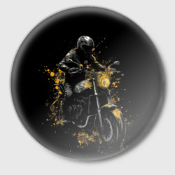 Значок Мотоциклист и желтые кляксы